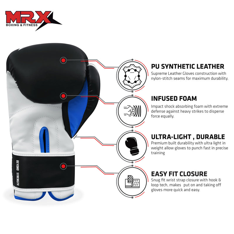 Load image into Gallery viewer, MRX Boxing Gloves Fighting Sparring Training Adult Junior Black Red Blue
