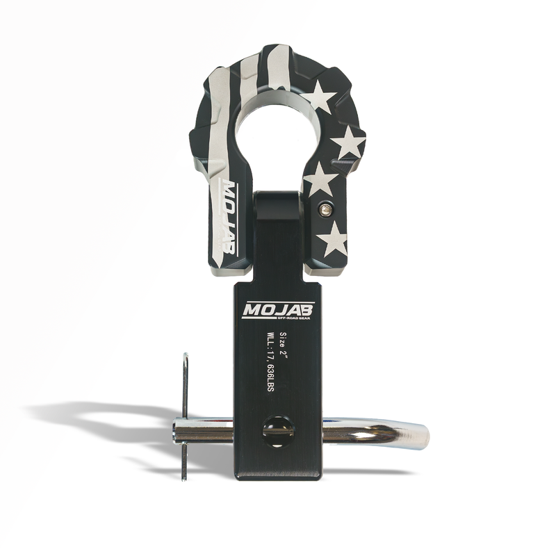 Load image into Gallery viewer, 2'' Aluminum Hitch Receiver with Aluminum D-Shackle 9T-Ceramic coated (Lifetime Warranty)
