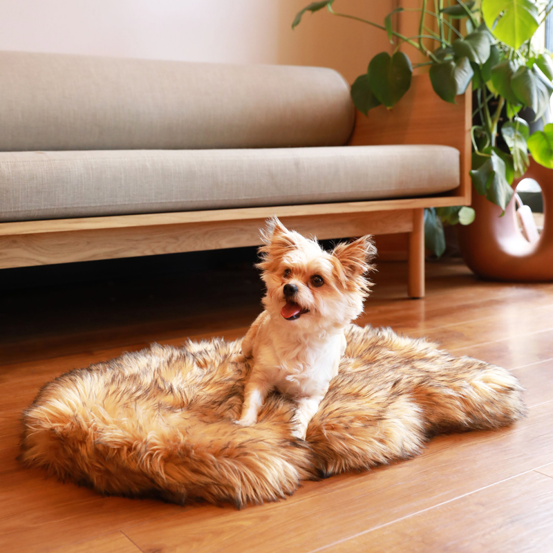 Load image into Gallery viewer, PupRug by Paw.com® Faux Fur Orthopedic Dog Bed - Curve Sable Tan
