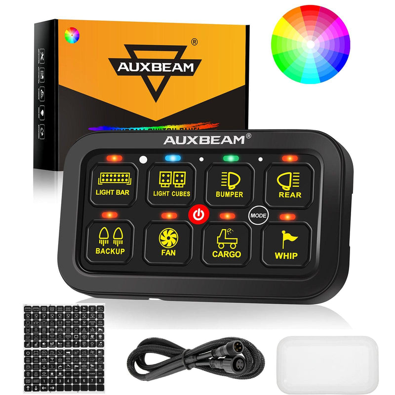 Load image into Gallery viewer, RB80 RGB Switch Panel, Toggle/ Momentary/ Pulsed Mode Supported (Two-Sided Outlet)
