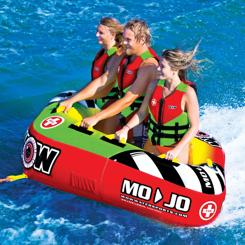 Load image into Gallery viewer, WOW Sports Mojo 1- 3 Person Towable Water Tube For Pool and Lake (16-1070)
