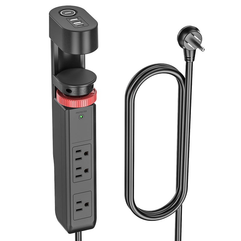 Load image into Gallery viewer, CRST Desk Clamp Power Strip | 3 Outlets + 3 USB (20W USB-C PD), 1020J Surge Protector
