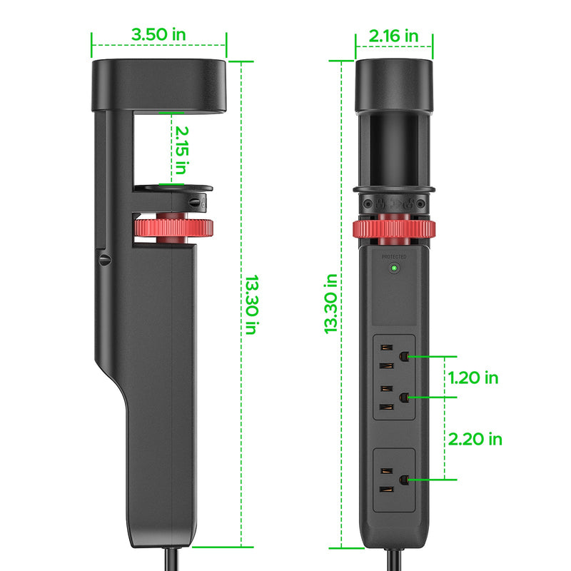 Load image into Gallery viewer, CRST Desk Clamp Power Strip | 3 Outlets + 3 USB (20W USB-C PD), 1020J Surge Protector
