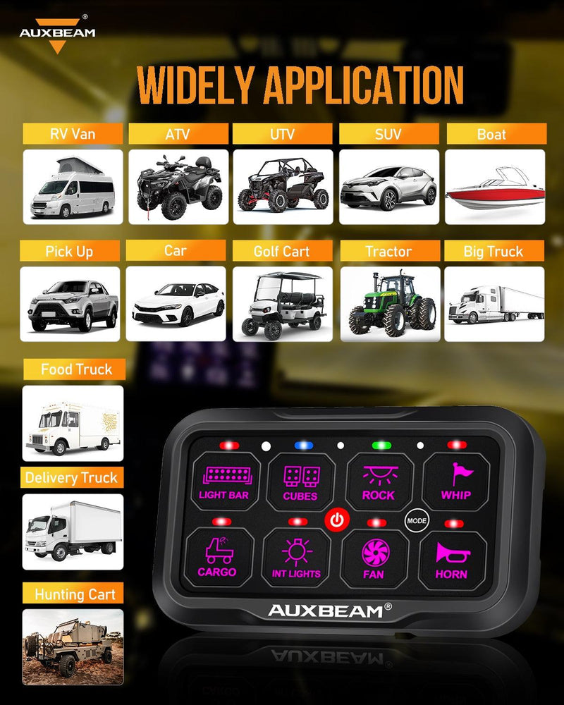 Load image into Gallery viewer, AR-800 Multifunction RGB Switch Panel with Bluetooth Controlled &amp; 47 Inch Extension Cable(Optional) for JEEP
