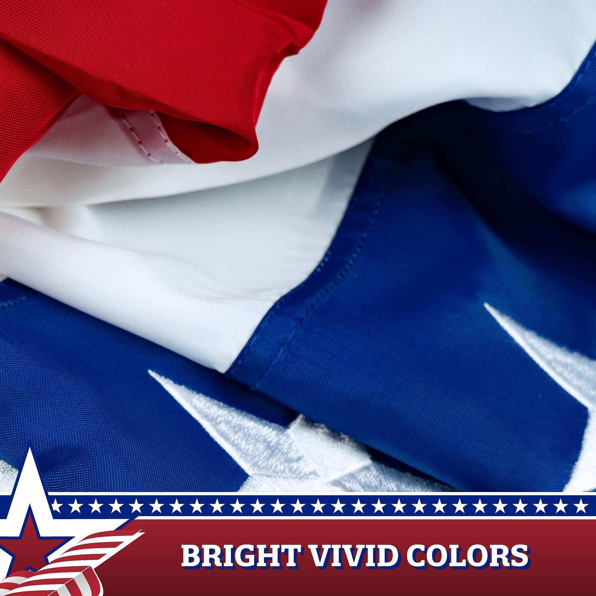 USA Pleated Fan Flag 5x10 Feet American USA Bunting Decoration Flags Embroidered Patriotic Stars & Sewn Stripes Canvas Header Brass Grommets - Skoutley Outdoors LLC