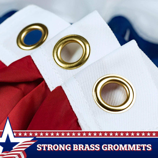 2 Pack: American USA Pleated Fan Flag 1.5x3 Feet DELUXE Bunting Decoration Flags PRINTED 150D Patriotic Stars and Stripes with Canvas Header and Brass Grommets - Skoutley Outdoors LLC