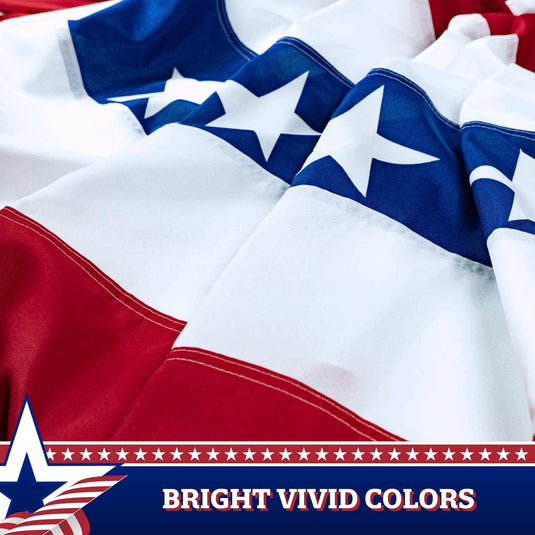 2 Pack: American USA Pleated Fan Flag 1.5x3 Feet DELUXE Bunting Decoration Flags PRINTED 150D Patriotic Stars and Stripes with Canvas Header and Brass Grommets - Skoutley Outdoors LLC