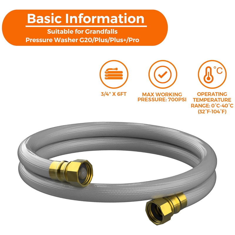Load image into Gallery viewer, Pressure Washer Leader Hose 6FT for Grandfalls

