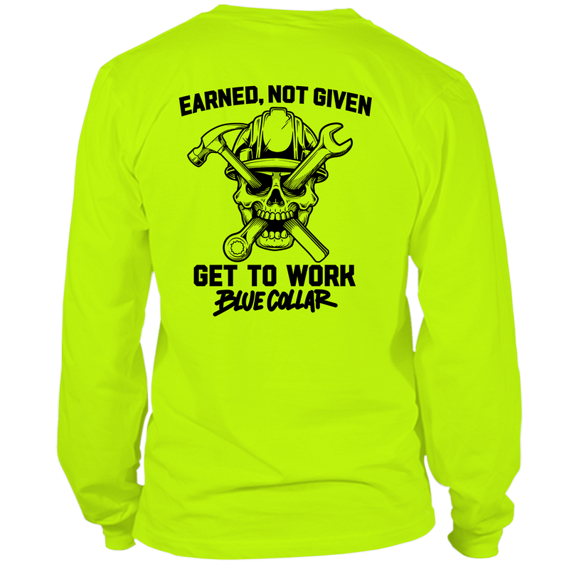 Load image into Gallery viewer, Earned Not Given - Hi Vis T-Shirt - Long Sleeve
