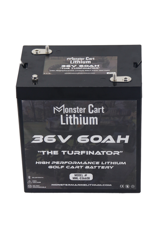 36V 60AH & charger - "THE TURFINATOR" - BLUETOOTH HIGH PERFORMANCE LITHIUM GOLF CART BATTERY - GC2 GROUP