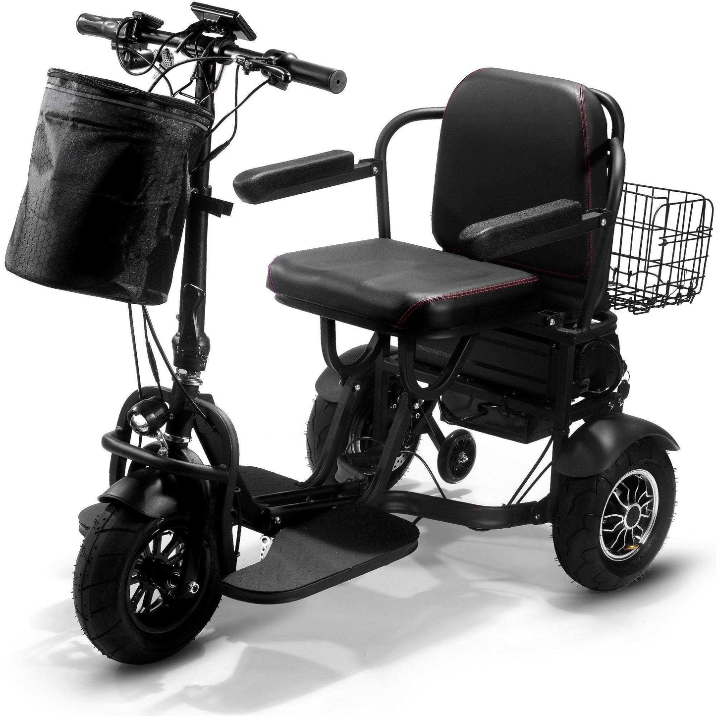 Mototec Folding Mobility Electric Trike 48v 1000w Dual Motor Lithium Black - Skoutley Outdoors LLC