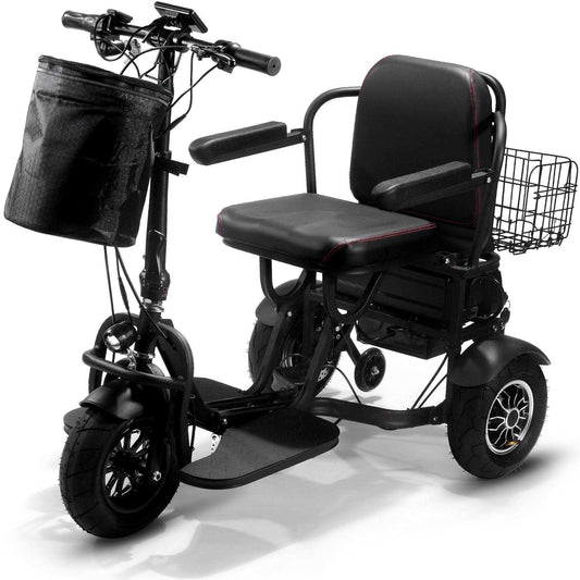 Mototec Folding Mobility Electric Trike 48v 1000w Dual Motor Lithium Black - Skoutley Outdoors LLC