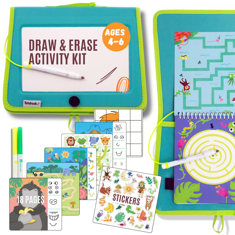 Load image into Gallery viewer, Totebook Kids Dry Erase Travel Activity Book
