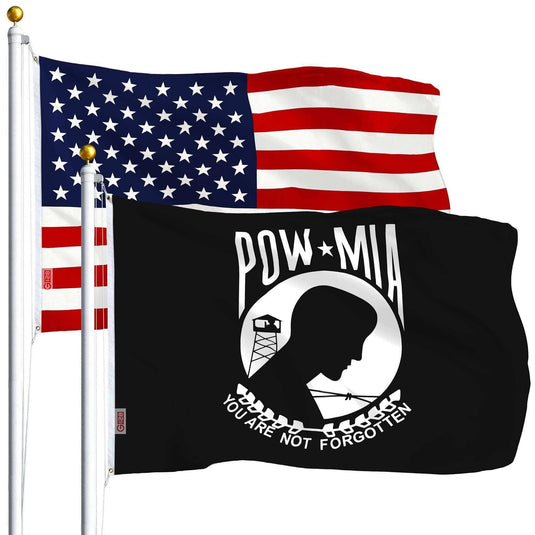 Combo Pack: USA American Flag 3x5 Ft 75D Printed Stars & POW|MIA Flag 3x5 Ft 75D Printed - Skoutley Outdoors LLC