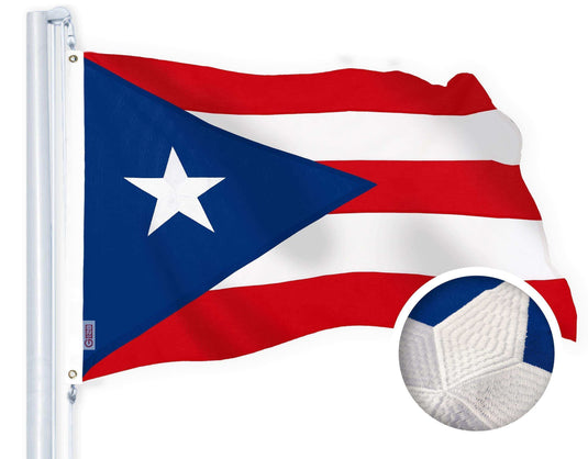 Puerto Rico Puerto Rican Flag | 3x5 Ft | StormFlyer Series Embroidered 220GSM Spun Polyester | Embroidered Design Indoor Outdoor Brass Grommets Heavy Duty All Weather - Skoutley Outdoors LLC