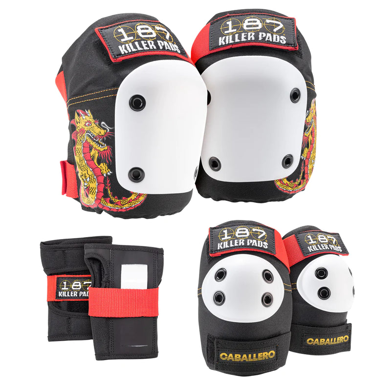 Load image into Gallery viewer, 187 Killer Pads 6-Pack Junior Pad Set Combo - Steve Caballero Dragon
