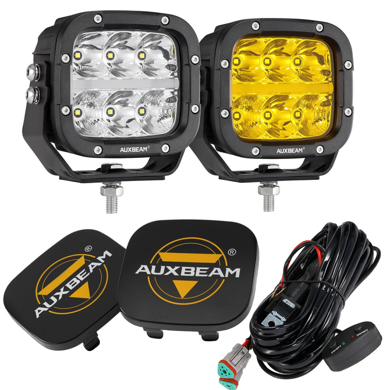 Load image into Gallery viewer, XP-ULTRA Series 5 Inch 132W 15600LM White/Amber LED Pods Driving Light with Amber DRL
