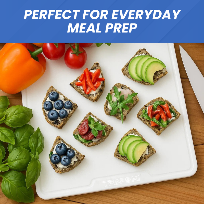 Load image into Gallery viewer, TRAPSKI Premium 1/2 Inch Thick HDPE Cutting Boards | Food-Grade Kitchen Prep Surface | Juice Grooves | Made in the USA
