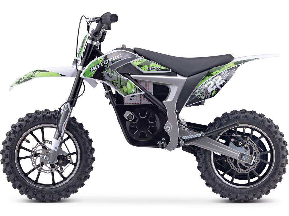 Mototec 36v 500w Demon Electric Dirt Bike Lithium Green - Skoutley Outdoors LLC