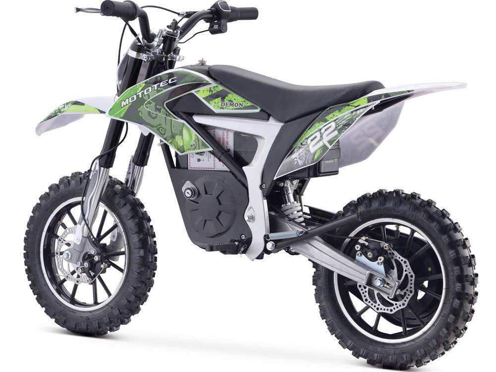 Mototec 36v 500w Demon Electric Dirt Bike Lithium Green - Skoutley Outdoors LLC