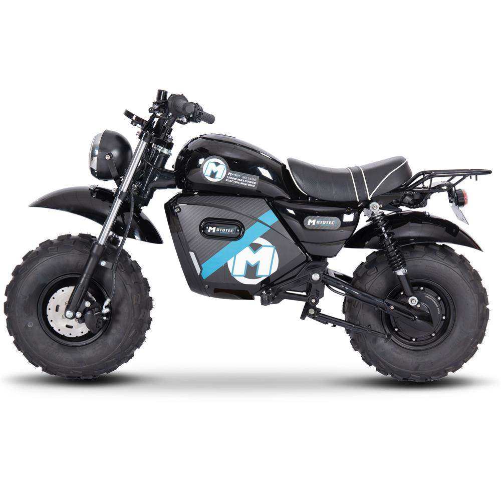 Mototec 60v 1500w Electric Powered Mini Bike Lithium Black - Skoutley Outdoors LLC