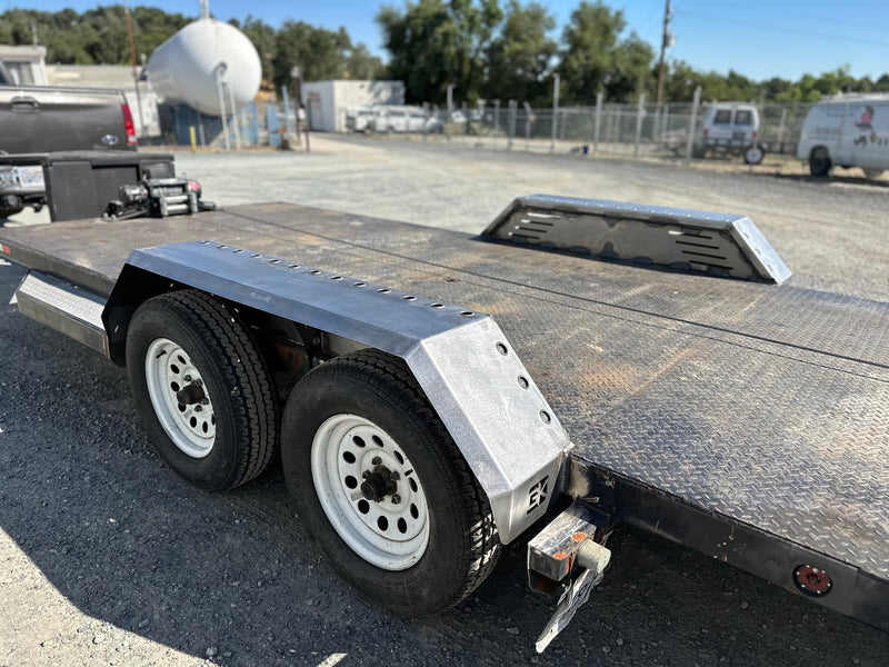 Load image into Gallery viewer, Heavy Duty Weld on DIY Drive Over Trailer Fender Kit Bare Steel - Pair

