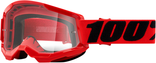 100% Strata 2 Goggles - Red - Clear 50027-00004