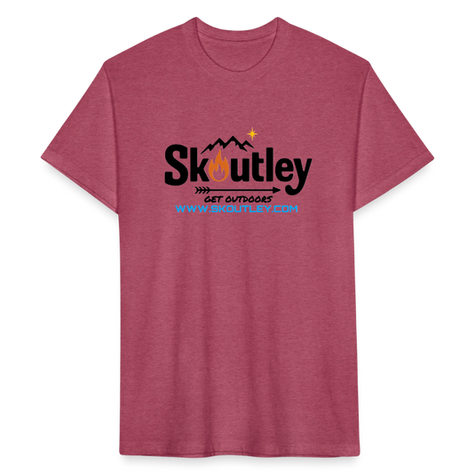 Fitted Cotton/Poly T-Shirt by Next Level - heather burgundy