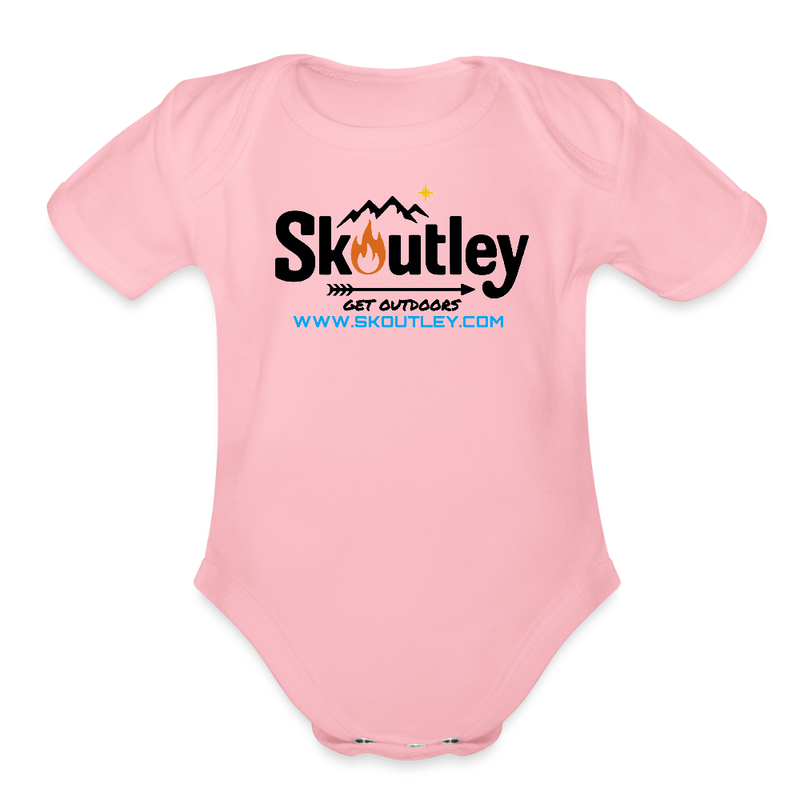 Load image into Gallery viewer, Organic Short Sleeve Baby Bodysuit - light pink
