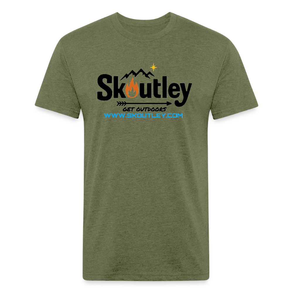 Fitted Cotton/Poly T-Shirt by Next Level - heather military green