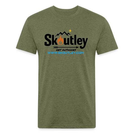 Fitted Cotton/Poly T-Shirt by Next Level - heather military green