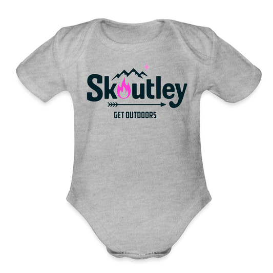 Organic Short Sleeve Baby Bodysuit - heather grey