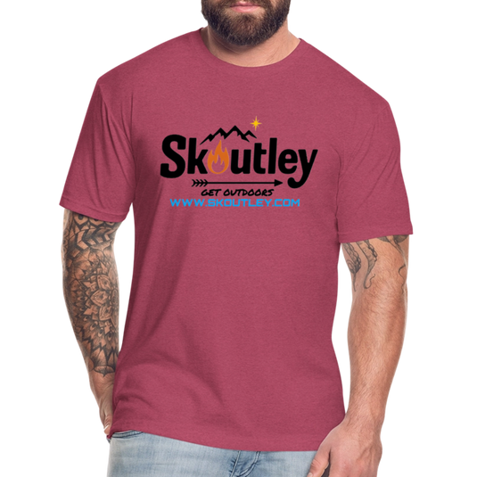 Fitted Cotton/Poly T-Shirt by Next Level - heather burgundy