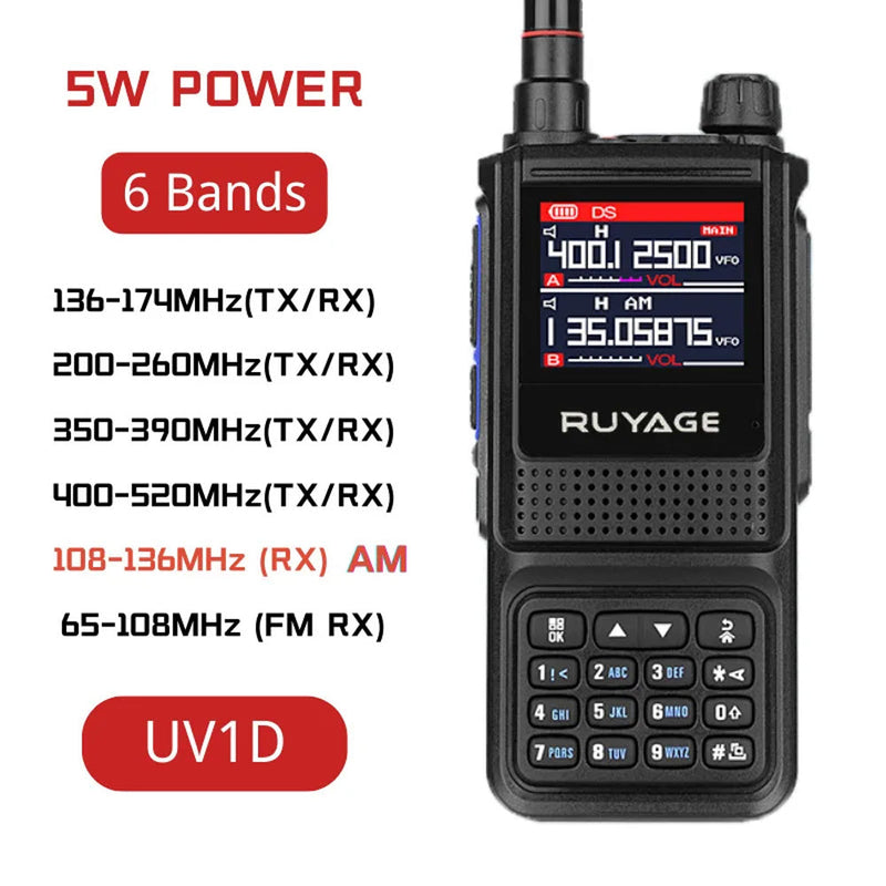 Load image into Gallery viewer, Ruyage UV1D 5W VHF UHF Analog Long Range Two Way Radio Walkie Talkie
