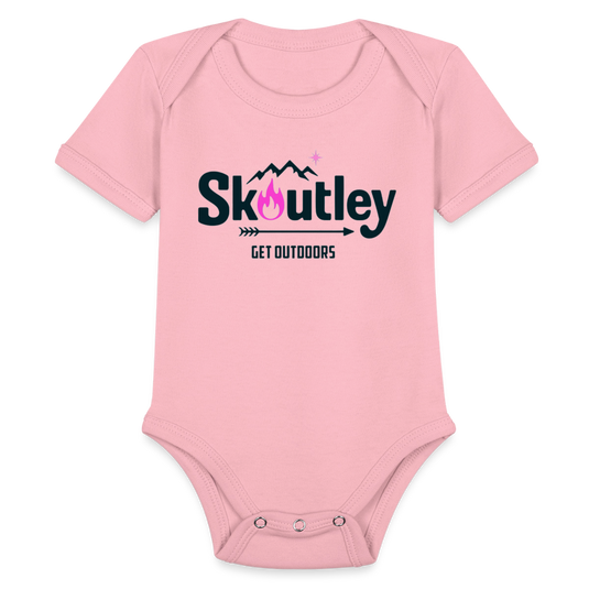 Organic Short Sleeve Baby Bodysuit - light pink