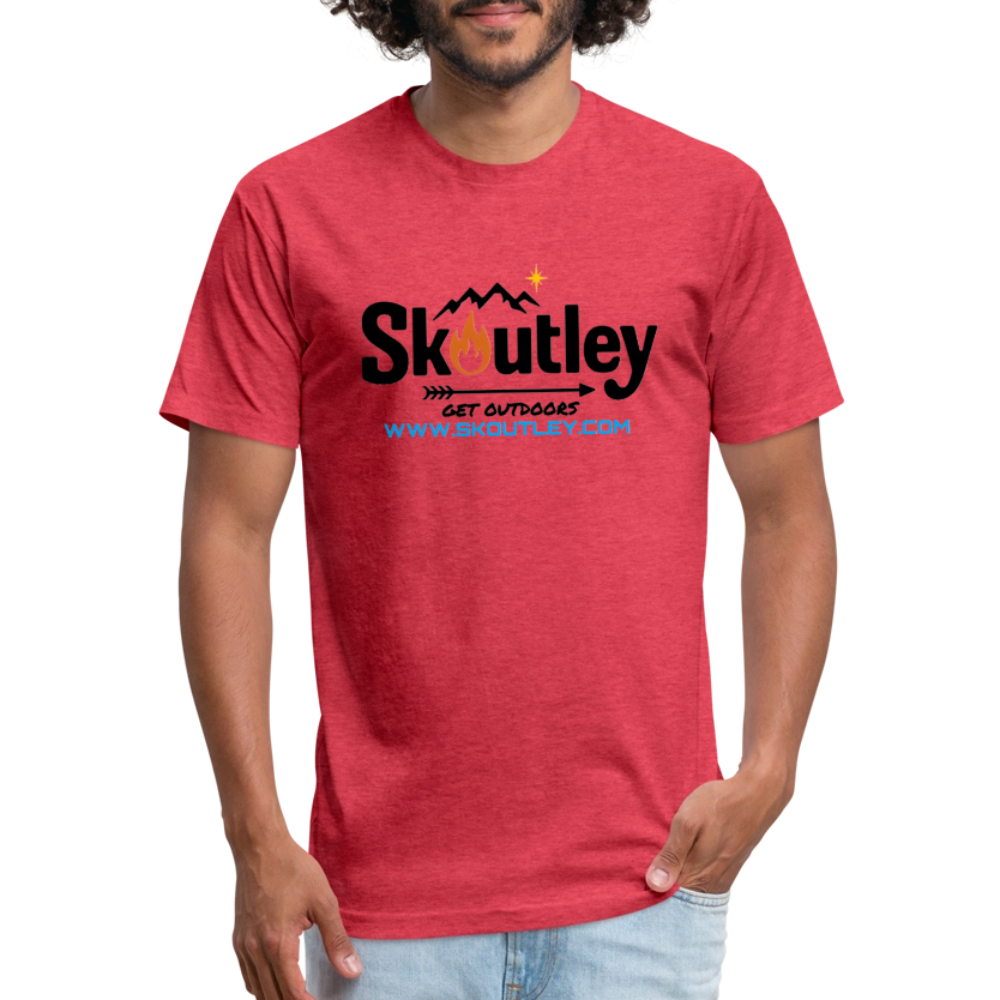 Fitted Cotton/Poly T-Shirt by Next Level - heather red