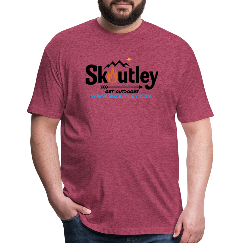 Fitted Cotton/Poly T-Shirt by Next Level - heather burgundy