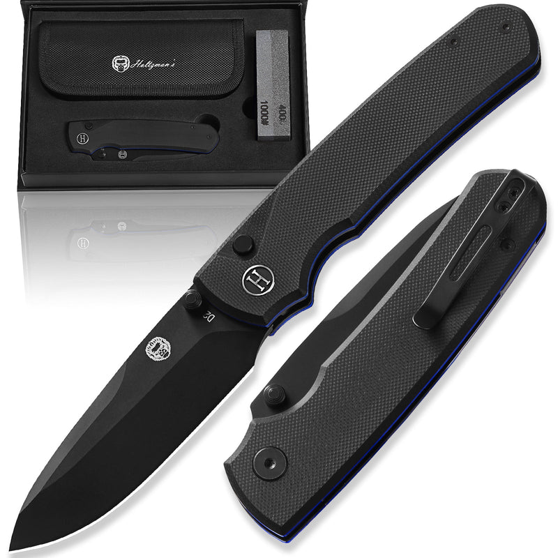 Load image into Gallery viewer, The Loyalist Folding Pocket Knife Giftset for Men and Women (Black and Blue)
