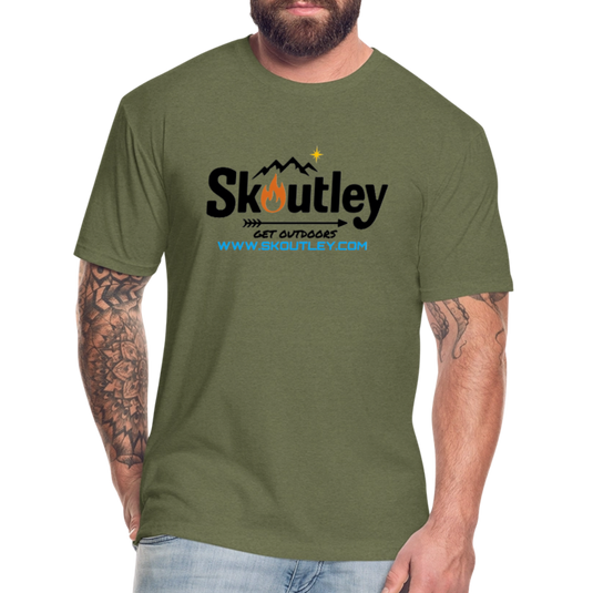 Fitted Cotton/Poly T-Shirt by Next Level - heather military green