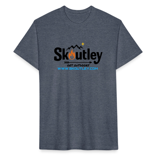 Fitted Cotton/Poly T-Shirt by Next Level - heather navy