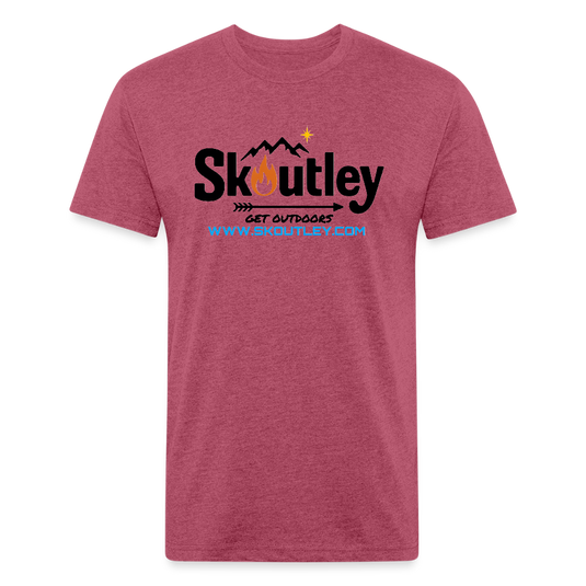 Fitted Cotton/Poly T-Shirt by Next Level - heather burgundy