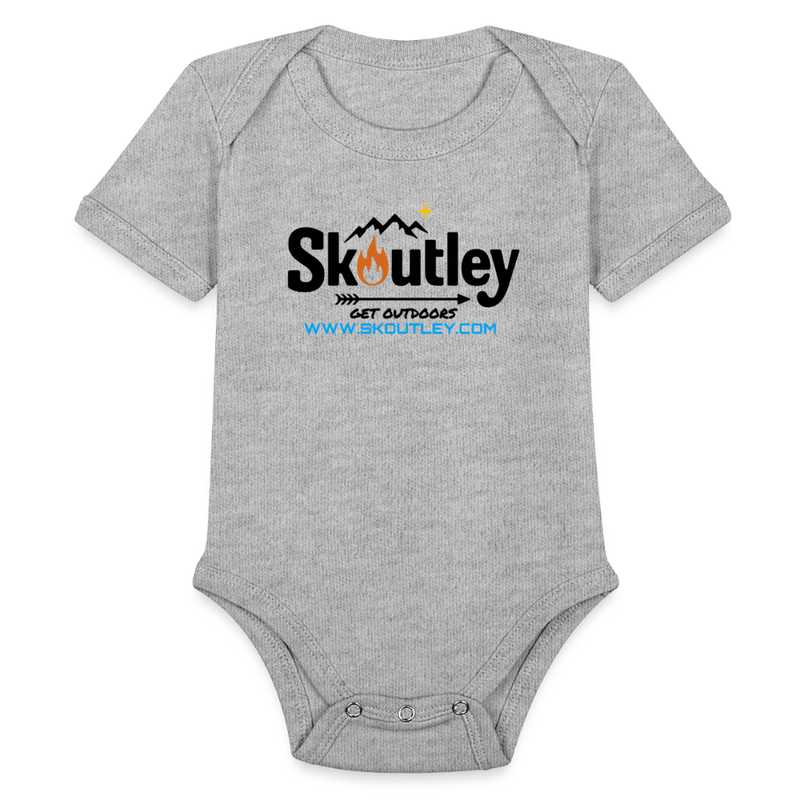Load image into Gallery viewer, Organic Short Sleeve Baby Bodysuit - heather grey
