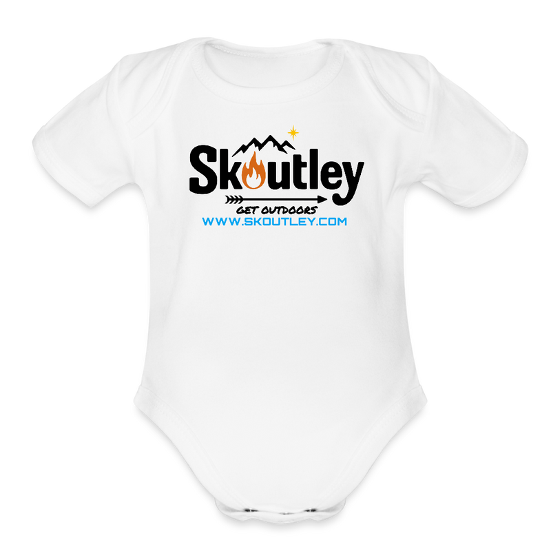 Load image into Gallery viewer, Organic Short Sleeve Baby Bodysuit - white
