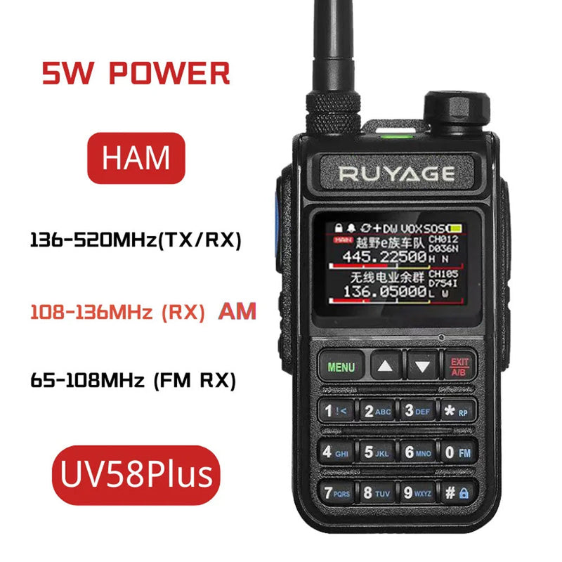 Load image into Gallery viewer, Ruyage UV58plus 5W VHF UHF Analog Long Range Two Way Radio Walkie Talkie

