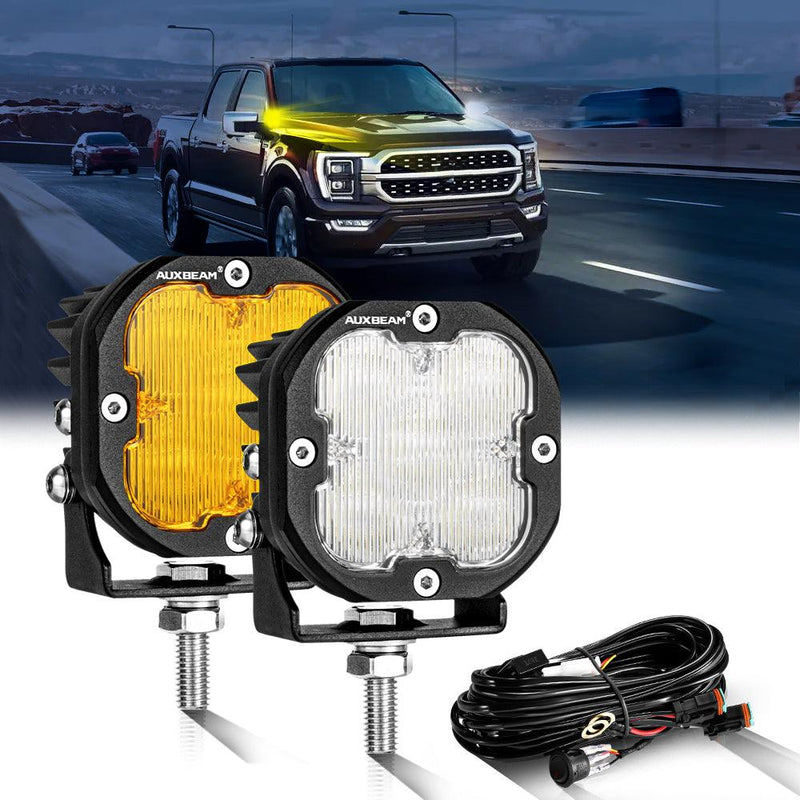 Load image into Gallery viewer, 3 Inch 80W 9600LM LED Pods Lights White&amp;Amber for FORD
