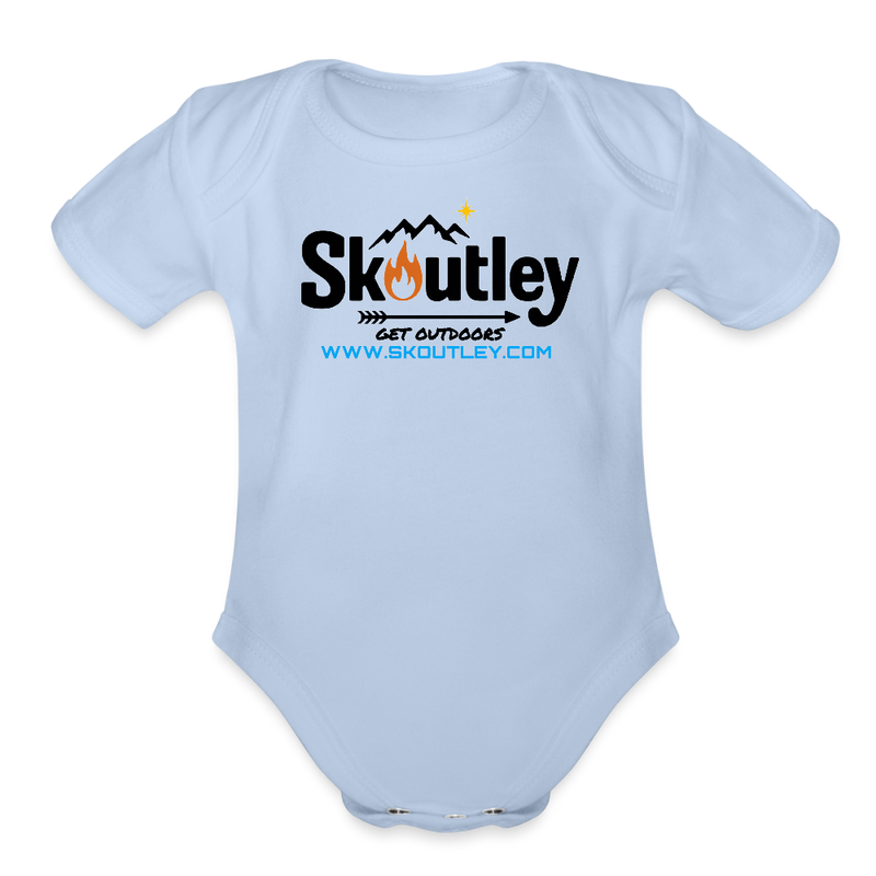 Load image into Gallery viewer, Organic Short Sleeve Baby Bodysuit - sky
