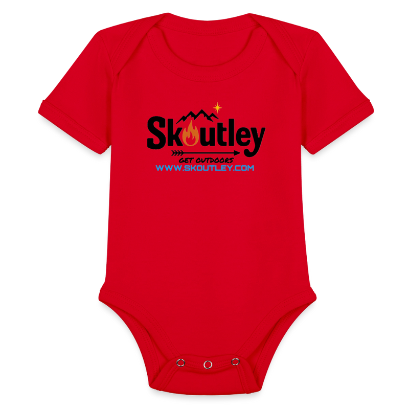 Load image into Gallery viewer, Organic Short Sleeve Baby Bodysuit - red
