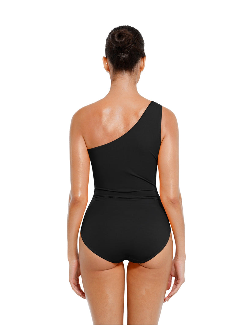 Load image into Gallery viewer, Cut-Out One-Shoulder Shapewear Swimsuit
