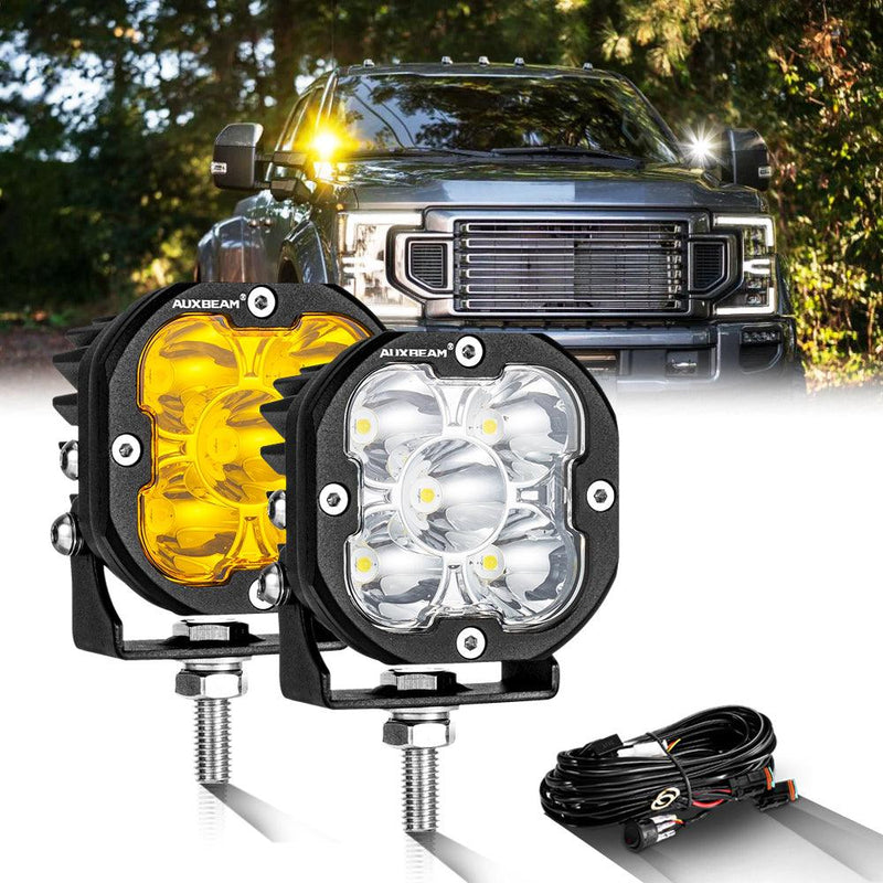 Load image into Gallery viewer, 3 Inch 80W 9600LM LED Pods Lights White&amp;Amber for FORD
