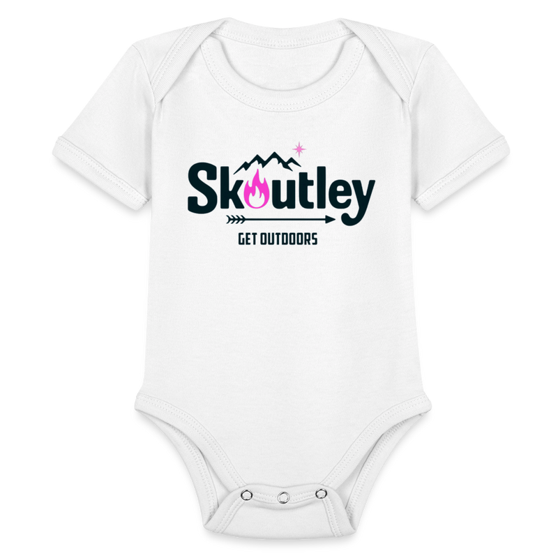 Load image into Gallery viewer, Organic Short Sleeve Baby Bodysuit - white
